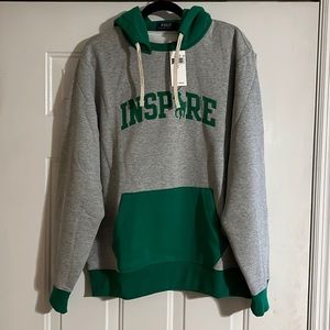 Brand NEW !!Size large Ralph. Laurenn polo hoodie. Gray with green